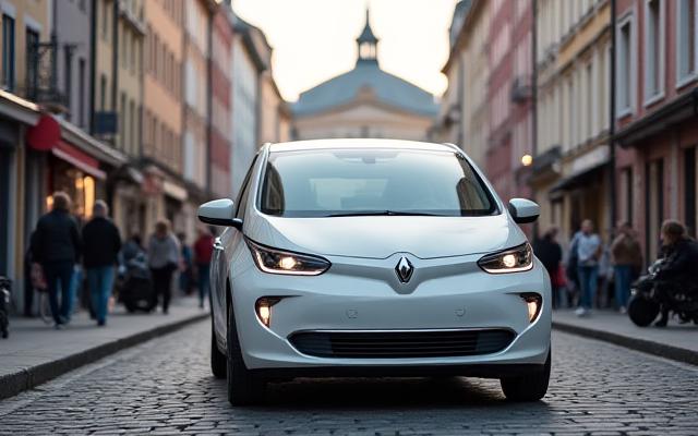 Liten, smidig bybil parkert i en travel bygata